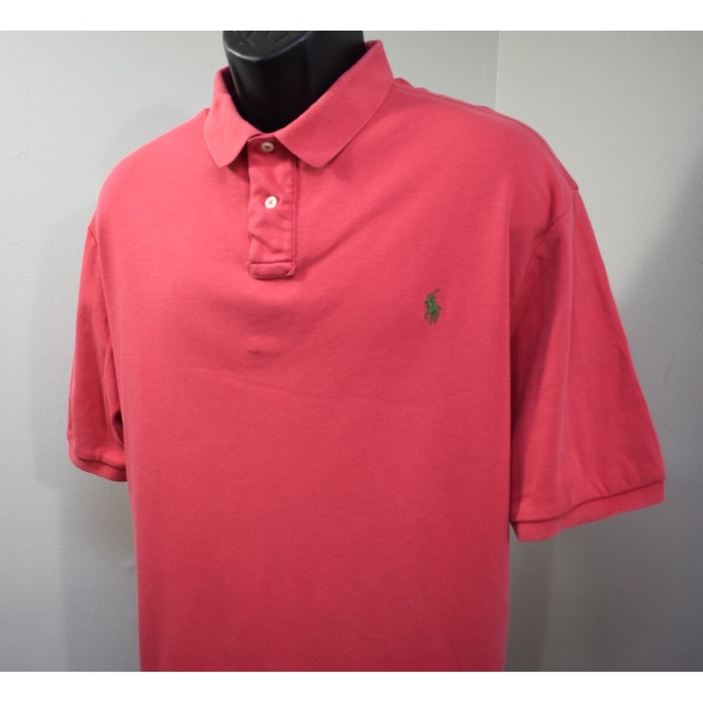 Polo Ralph Laurn Golf Polo Pink Custom Fit Short‎ Sleeve Mens Size 2XL XXL